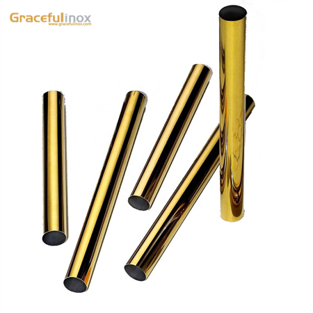 Titanium Gold Polishing Round Pipes S S Pipes