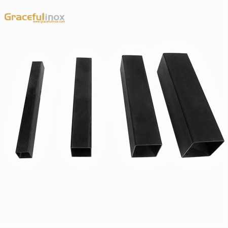 factory price stainless steel square pipes directly selling black powder spraying 