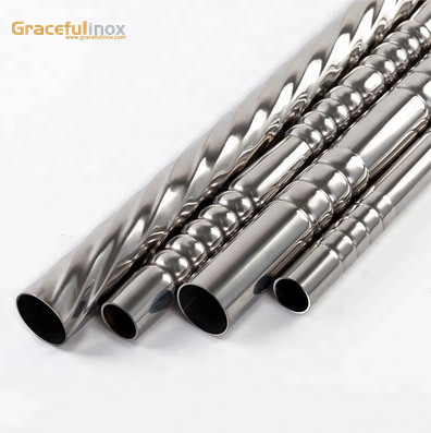 Stainless steel stair handrail decorative thread tube