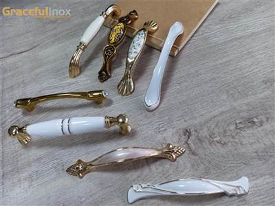 Marble ceramics brass bedroom furniture drawer wardrobe luxury antique cabinet door pull handles