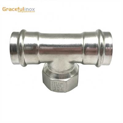 stainless steel press fitting accessories T coupling female 